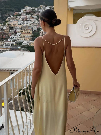 Backless Vacation Graceful Long Dress Dresses