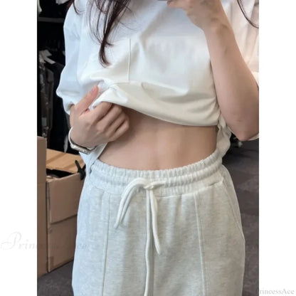 Basic Grey Knit Jogger Pants