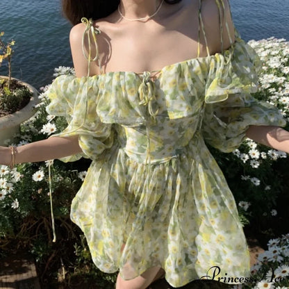Beach Outfits Floral Trendy Fairy Boho Dresses Photo Color / S