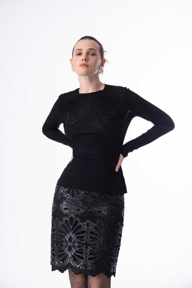 Beaded embroidered top