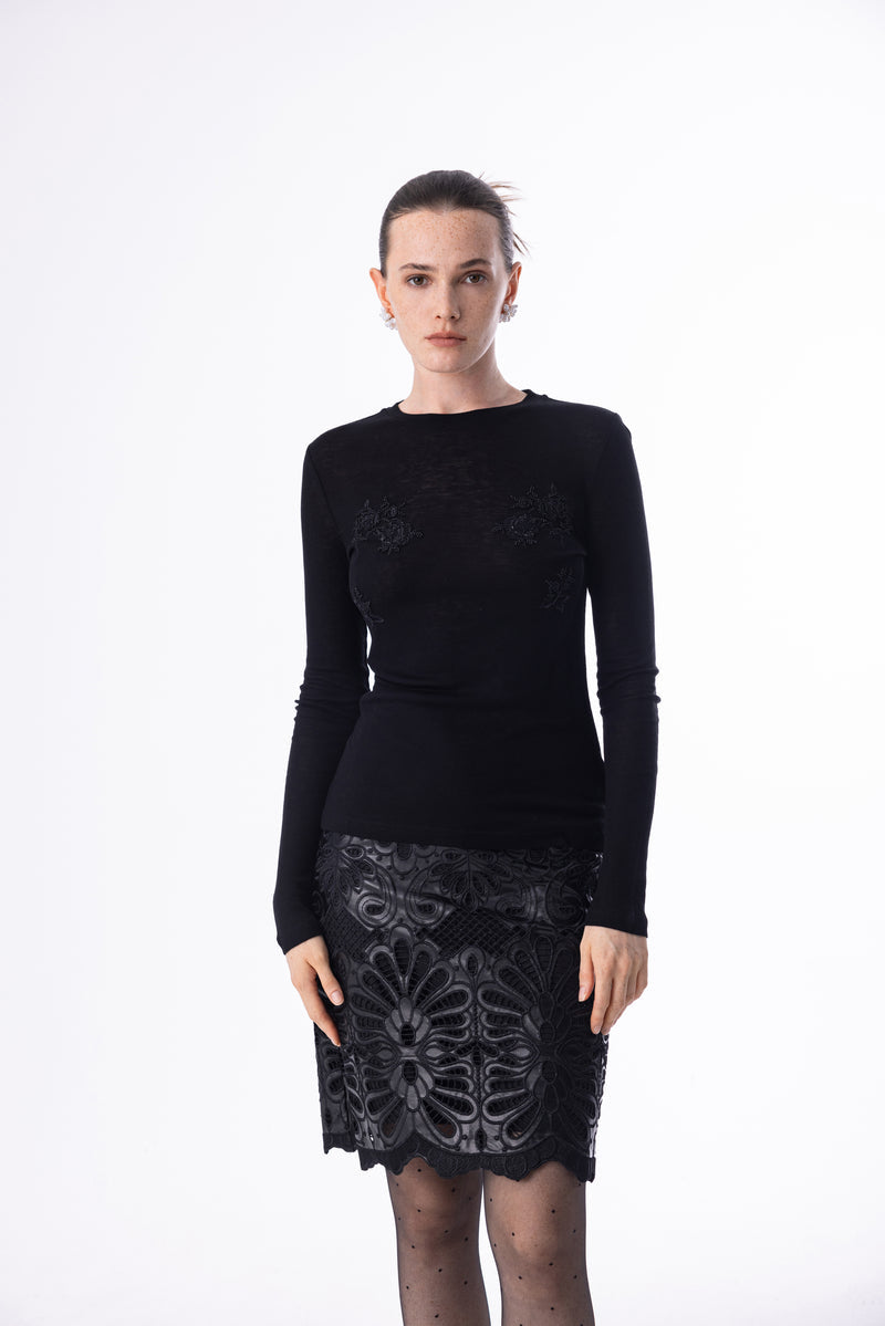 Beaded embroidered top