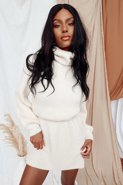 Beau White Sweater Dress