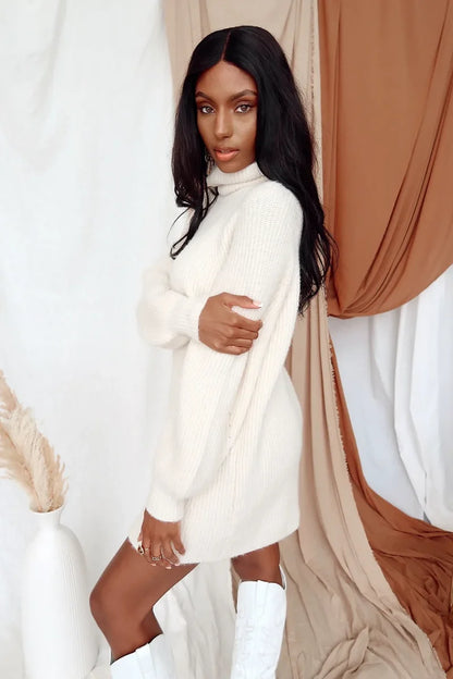Beau White Sweater Dress