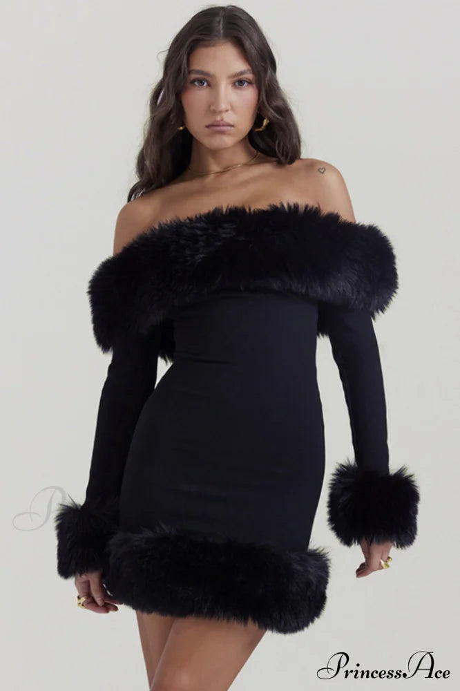 Black Bateau Neck Mini Dress | Dress In Beauty
