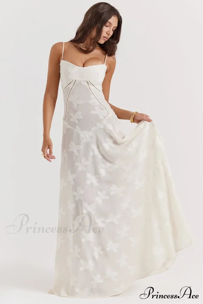 Blush Of Elegance Charming Lace Maxi Dress Pink / M