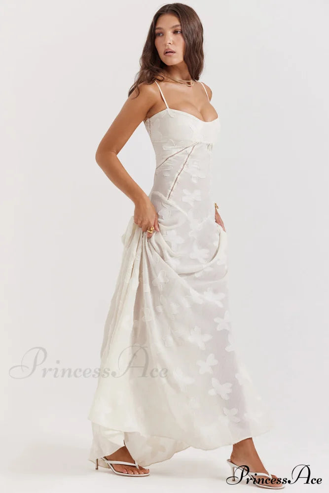 Blush Of Elegance Charming Lace Maxi Dress Pink / L