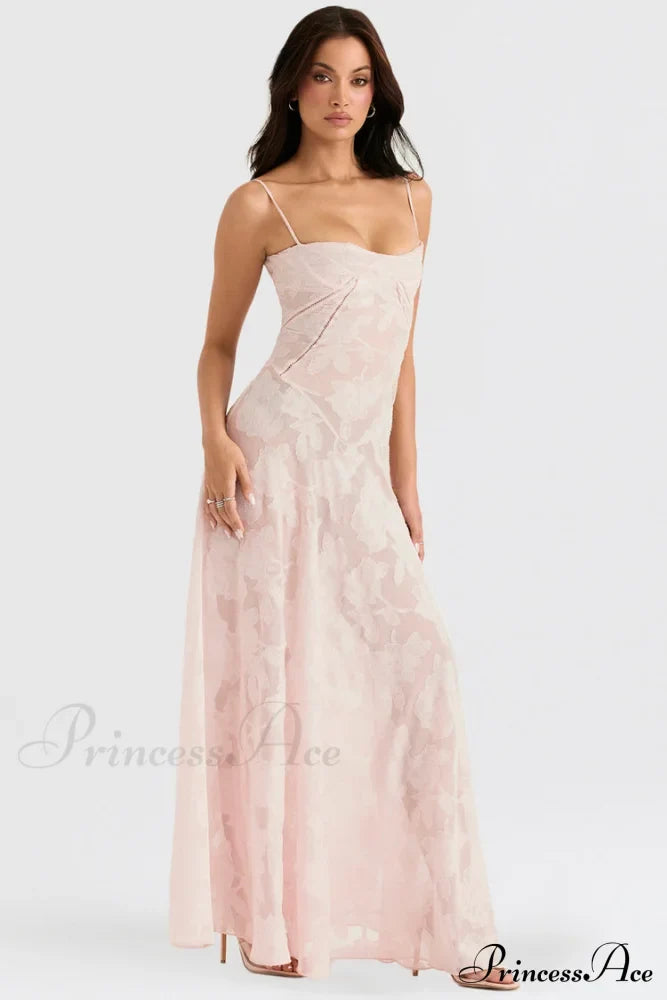 Blush Of Elegance Charming Lace Maxi Dress Ivory / S