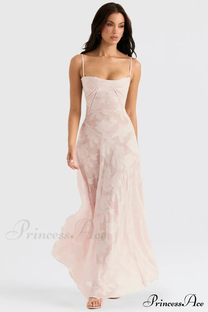 Blush Of Elegance Charming Lace Maxi Dress Ivory / L