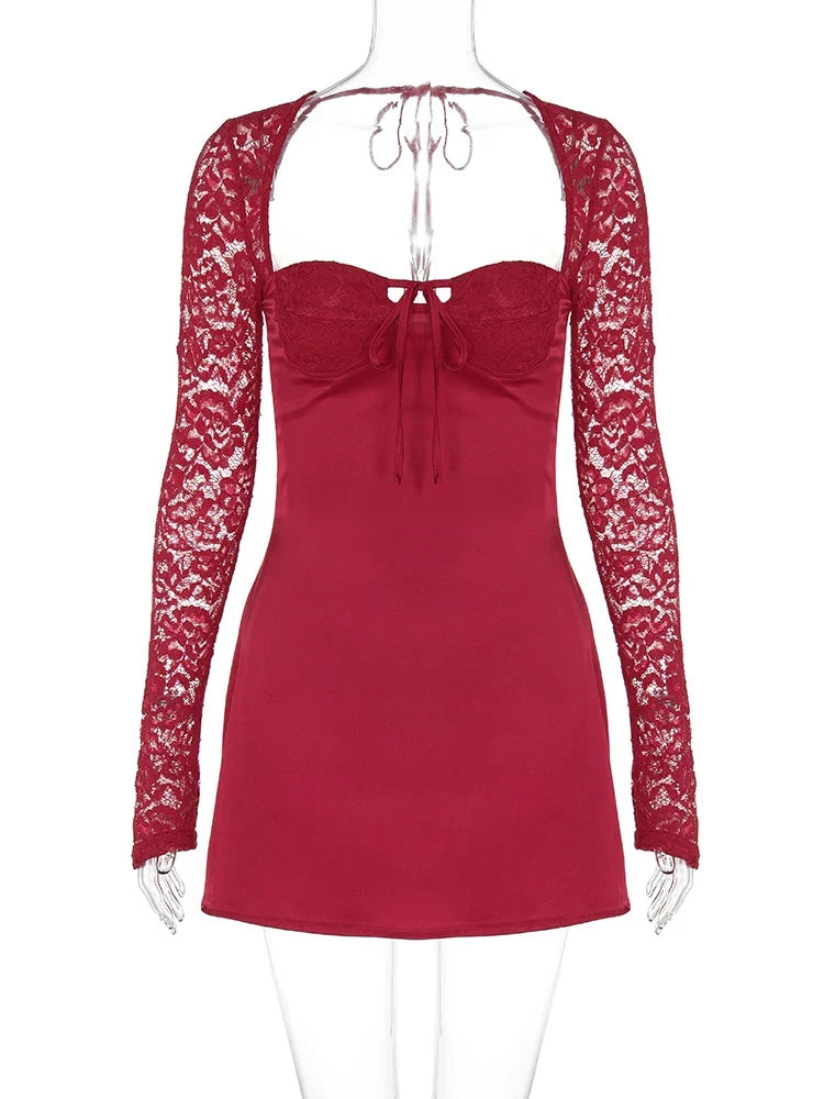 Bodycon Red Long Sleeve Party Club Evening Streetwear Wholesale Items Christmas Dress Dresses-L