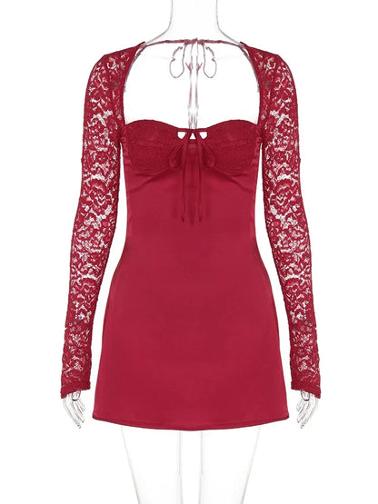 Bodycon Red Long Sleeve Party Club Evening Streetwear Wholesale Items Christmas Dress Dresses-L