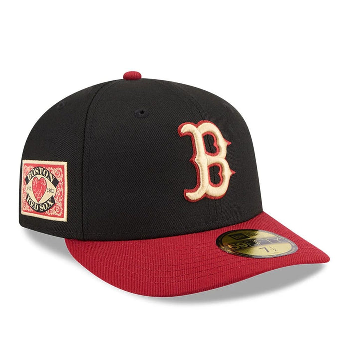 Pictured is this MLB Team Cards Boston Red Sox 59FIFTY Fitted cap in black. 1