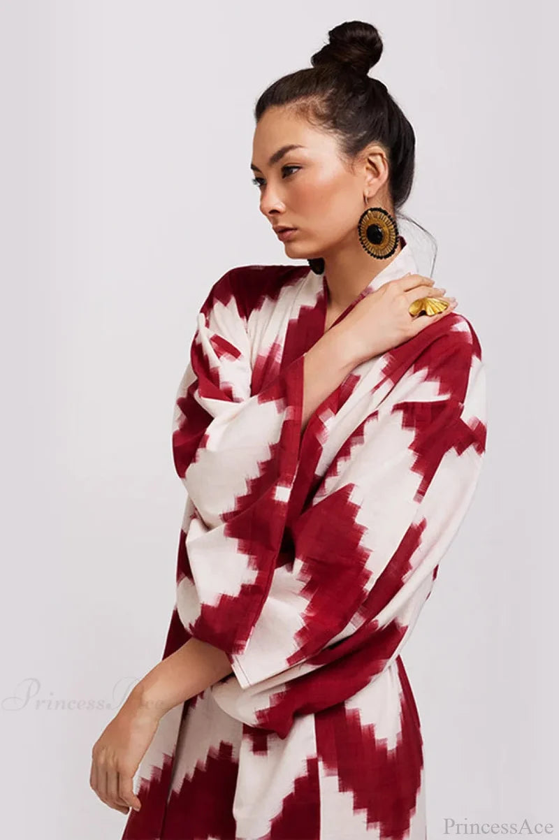 Brigitte One Of A Graceful Kind Ikat Maxi Kimono
