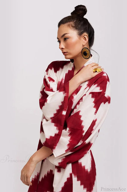 Brigitte One Of A Graceful Kind Ikat Maxi Kimono
