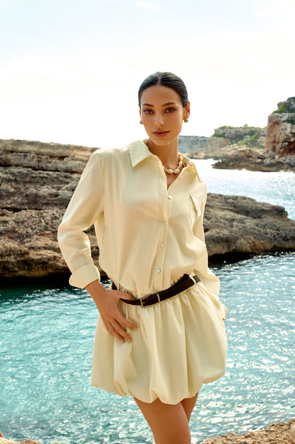 Bubble hem shirt dress