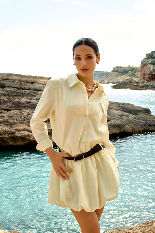 Bubble hem shirt dress