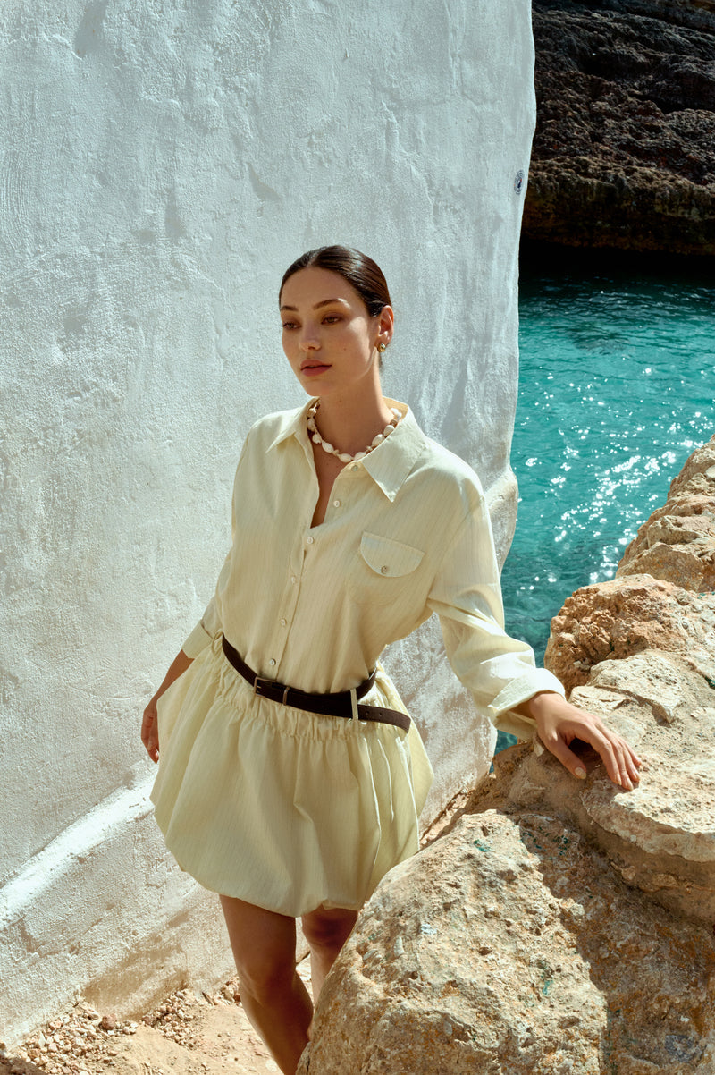 Bubble hem shirt dress