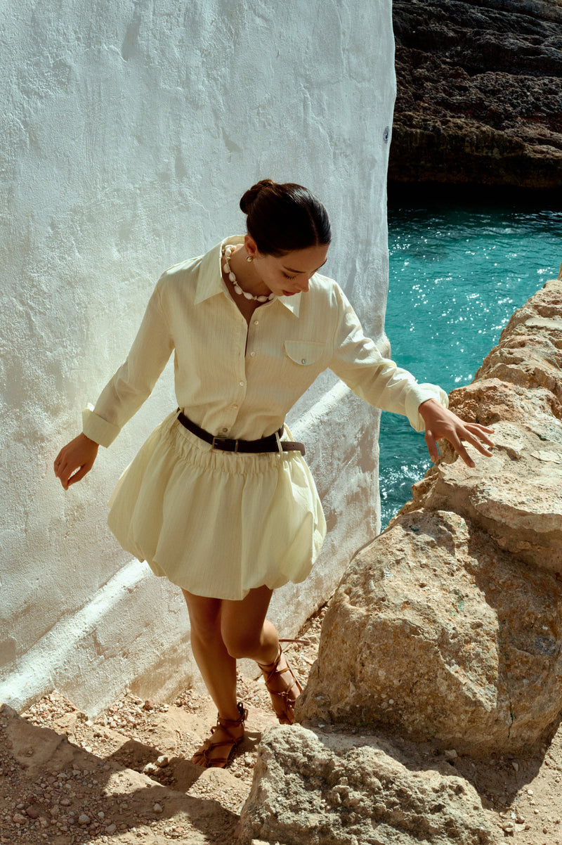 Bubble hem shirt dress