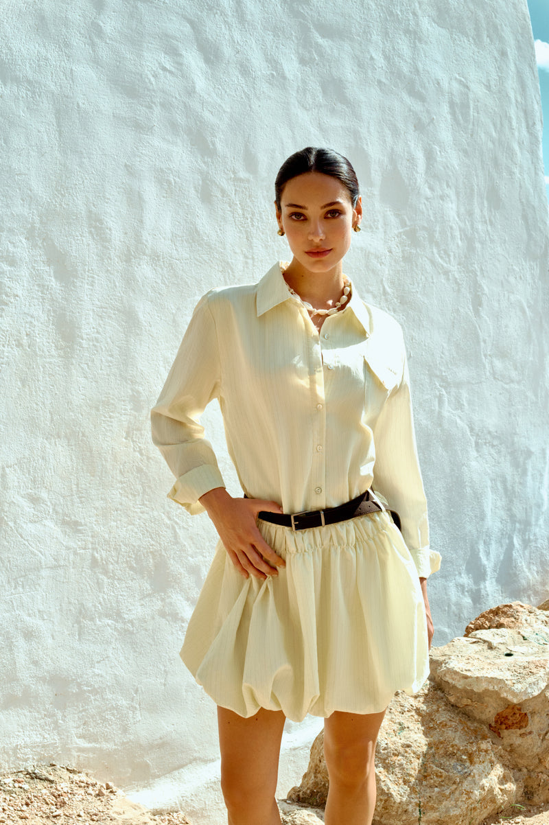 Bubble hem shirt dress