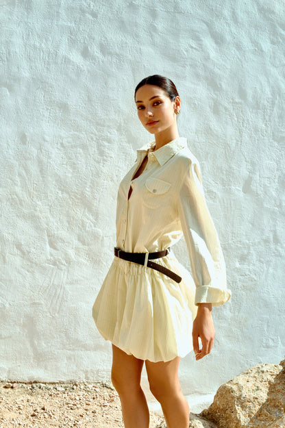 Bubble hem shirt dress