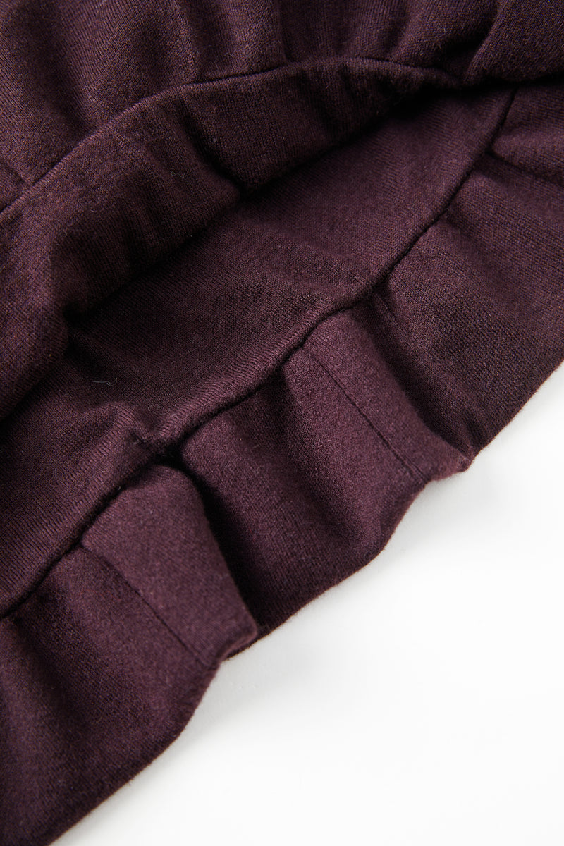 Bubble hem wool maxi skirt