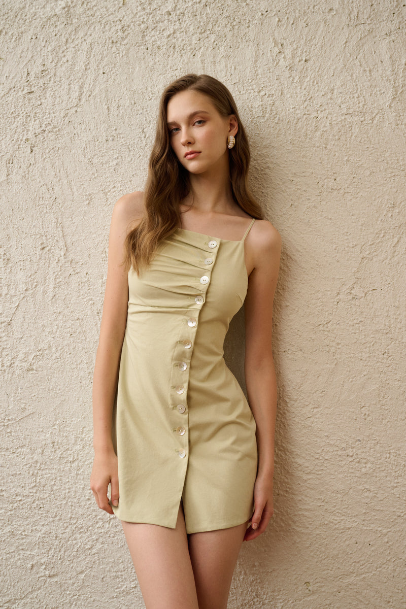 Button front mini dress
