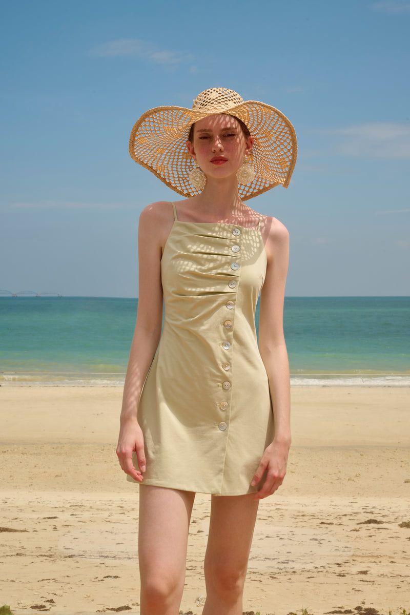 Button front mini dress