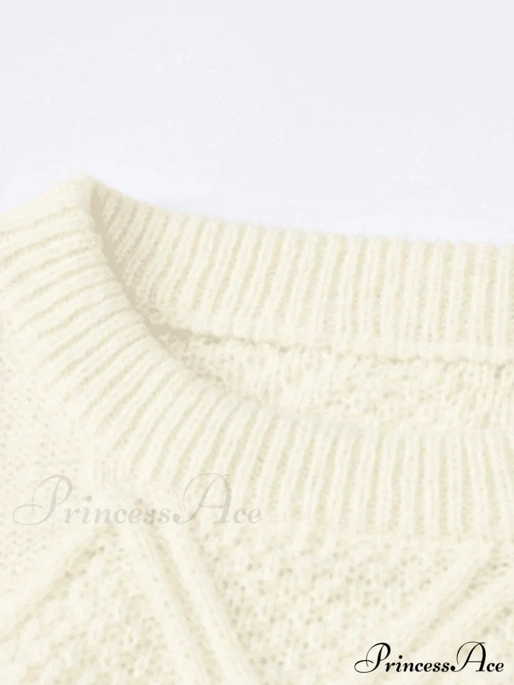 Cable Knit Graceful Crop Cami Top Sweaters