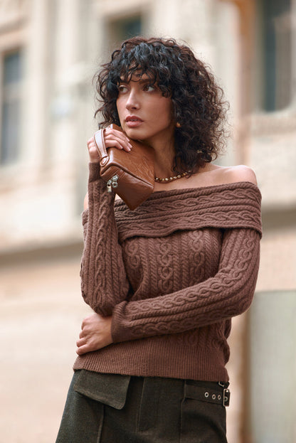 Cable knit slim fit sweater