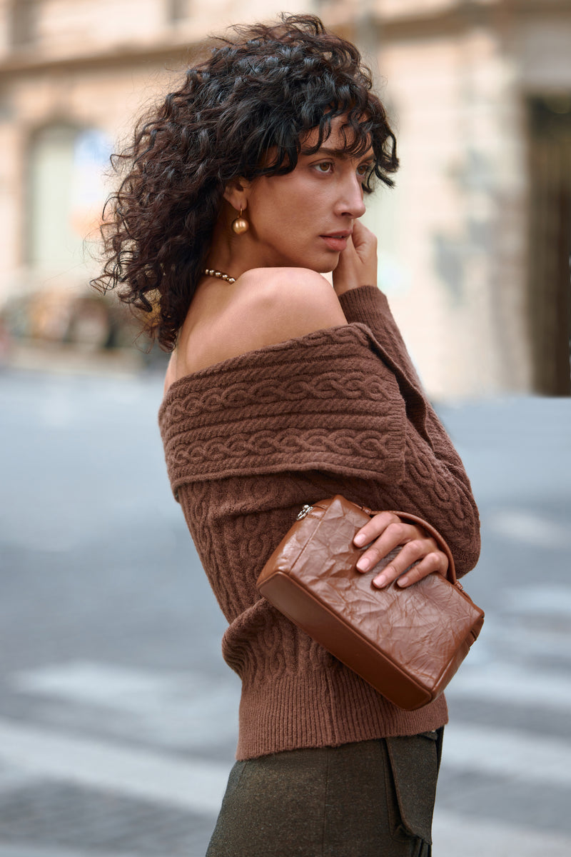Cable knit slim fit sweater