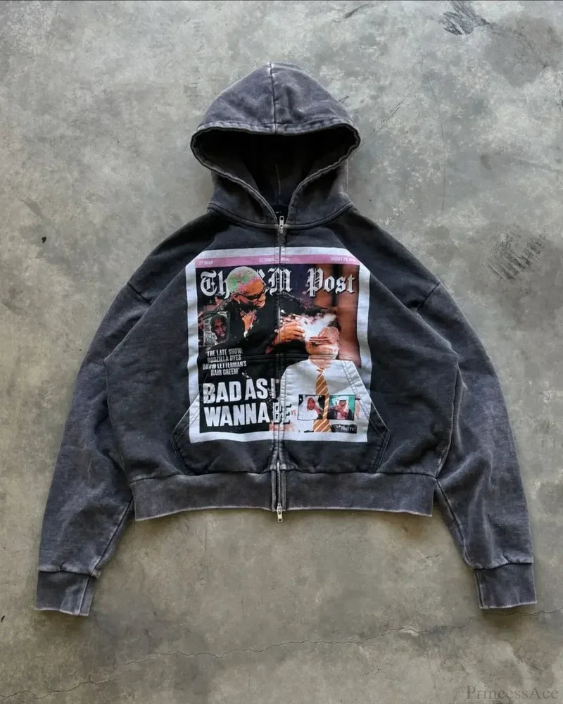 Cardigan Hooded Hoodie Black / S