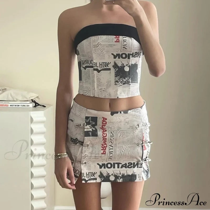Carla Corset And Charming Safety Mini Skirt Set 16 Days / 0 Xs White