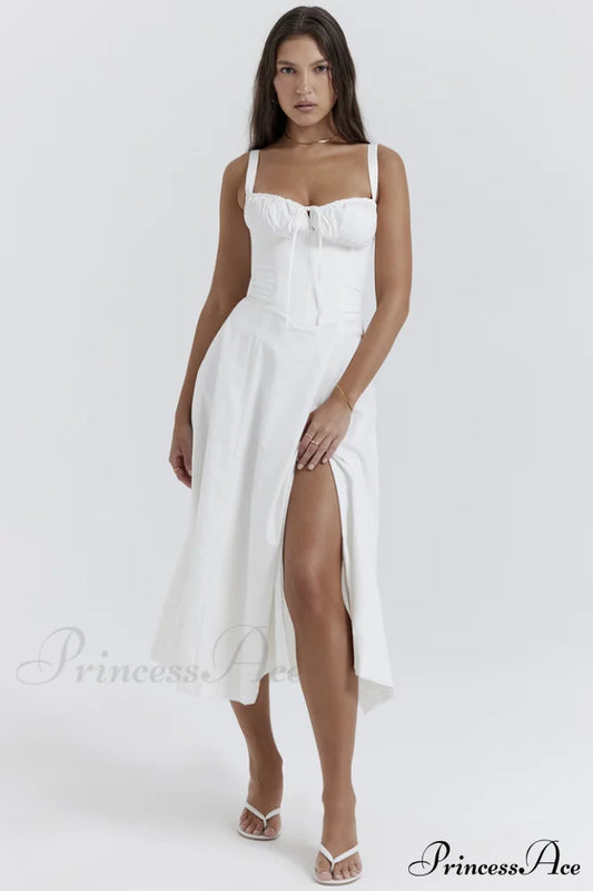 Carmen White Bustier Sundress | Dress In Beauty