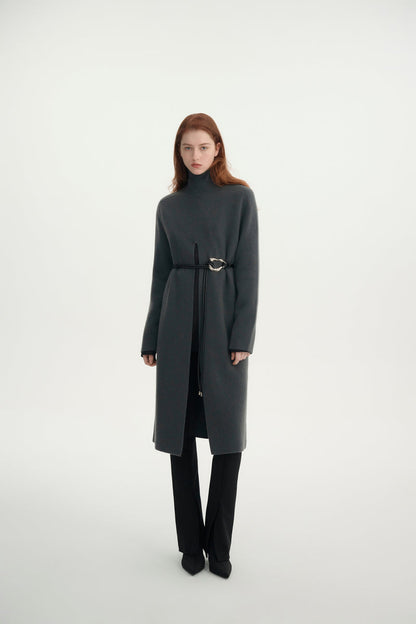 Cashmere front slit dress