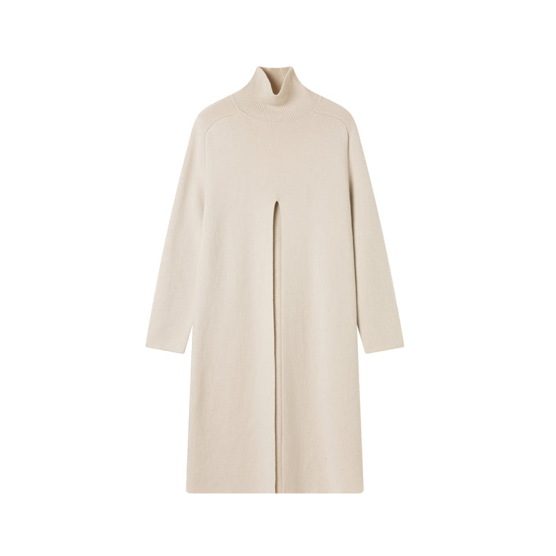 Cashmere front slit dress