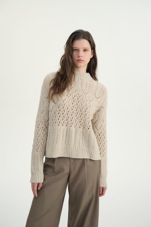 Cashmere open knit sweater