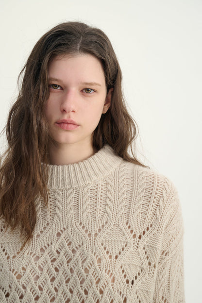 Cashmere open knit sweater