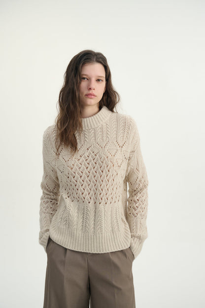Cashmere open knit sweater