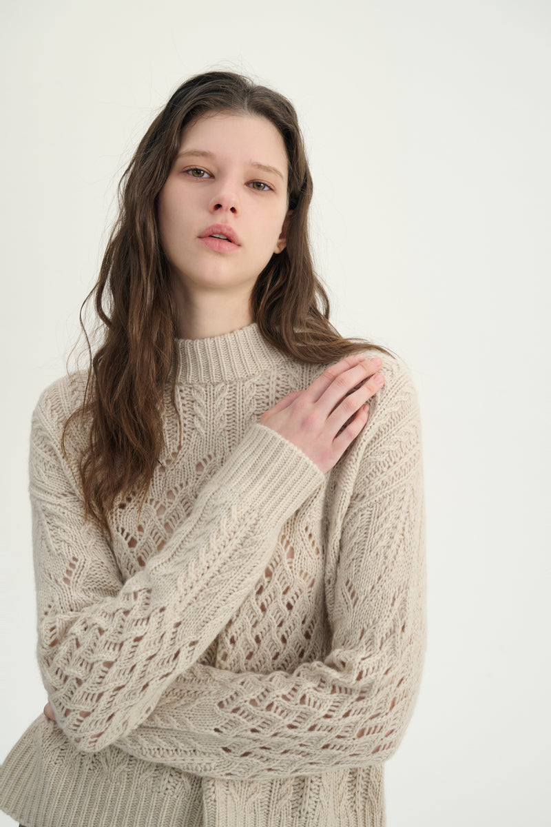Cashmere open knit sweater