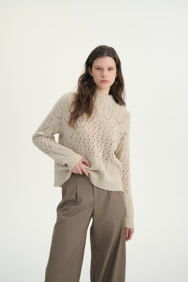 Cashmere open knit sweater