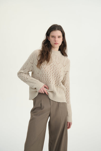 Cashmere open knit sweater