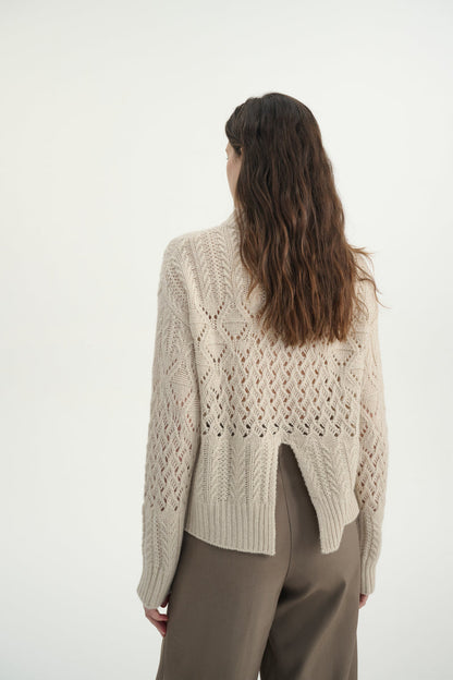 Cashmere open knit sweater