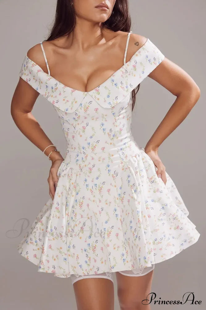 Cassia Floral Stylish Mini Dress / S Dresses