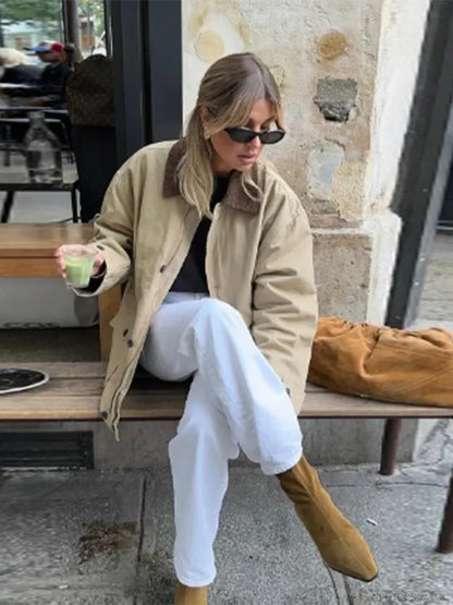 Casual Solid Bomber Jacket