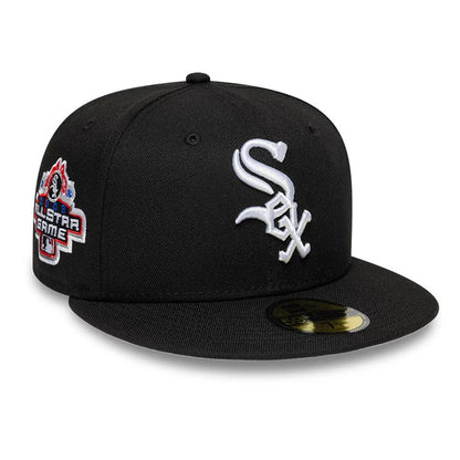 Pictured is this MLB Cooperstown Chicago White Sox 59FIFTY Fitted cap in black. 1