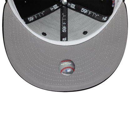 Pictured is this MLB Cooperstown Chicago White Sox 59FIFTY Fitted cap in black. 2