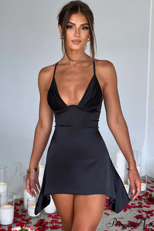 Clarise Elegant Mini Dress Xs / Black