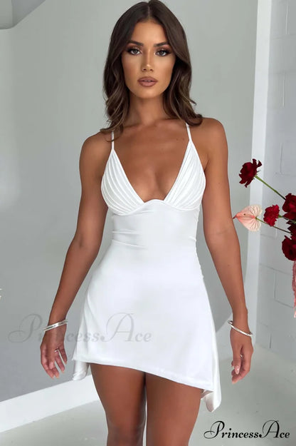 Clarise Elegant Mini Dress Xs / Ivory