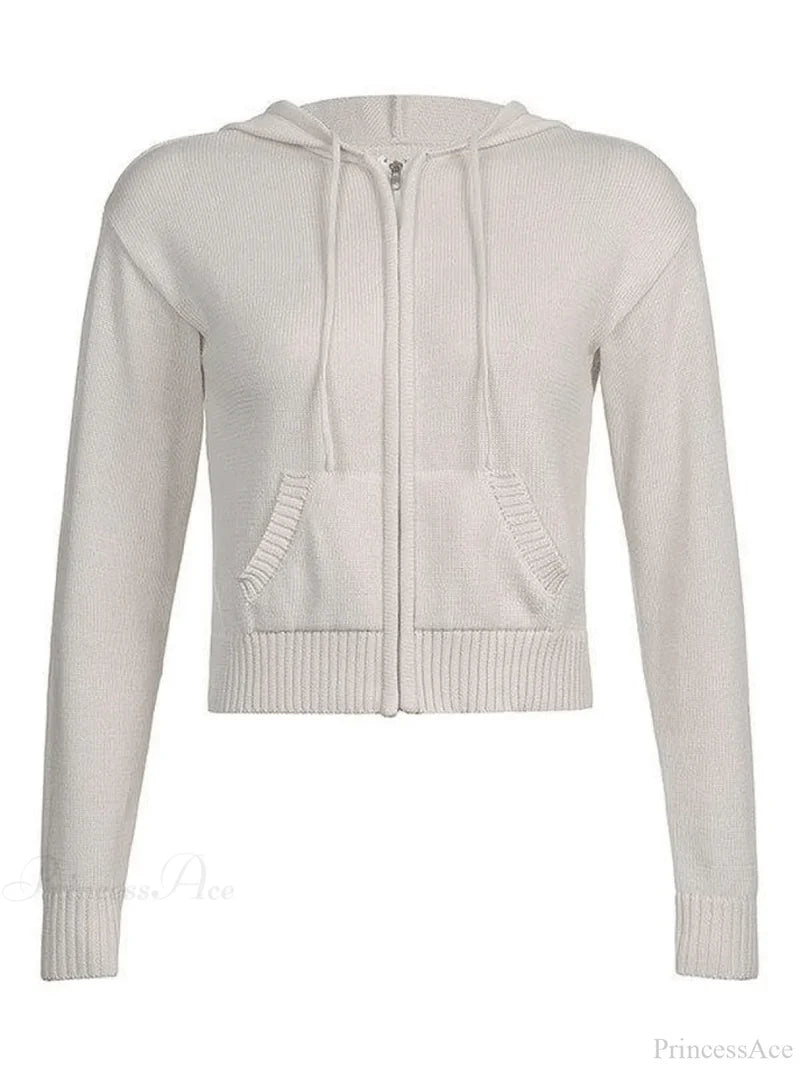 Hooded Crochet Knit Trendy Cropped Tank Top Sweaters