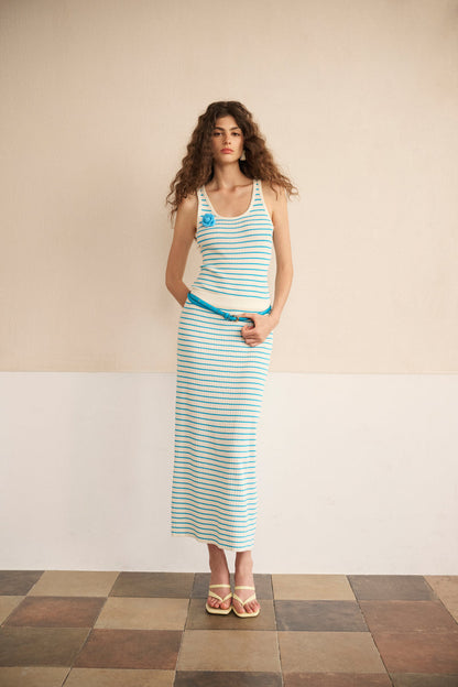 Coastline striped knit set