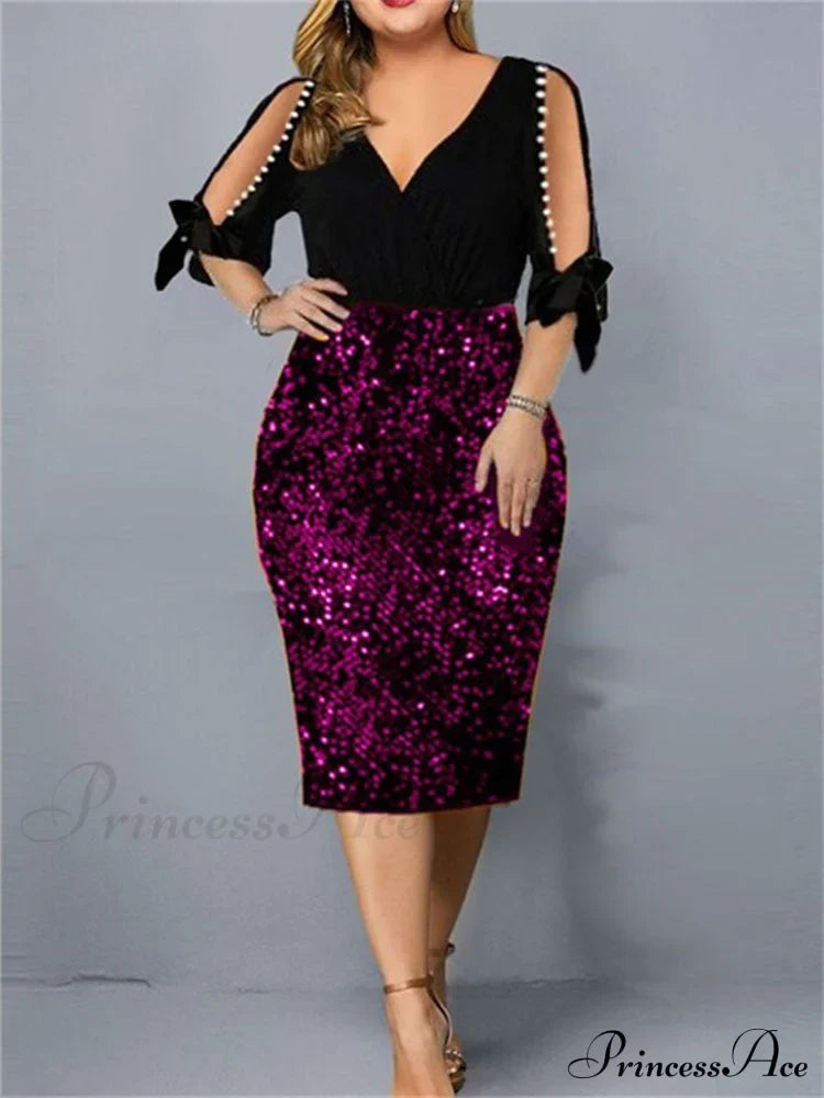 Cold Shoulder Graceful Striped Cropped Sweater Purple / S Dresses